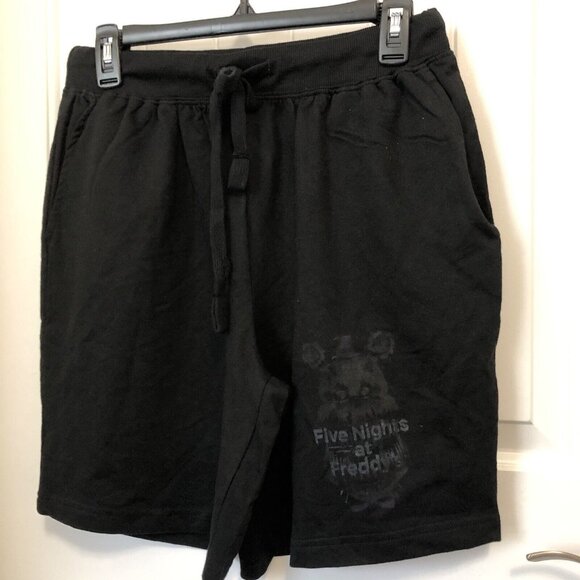 Five Nights at Freddys Shorts Adult Medium Black Sweat Sleep Shorts Mens NWOT - Picture 1 of 4